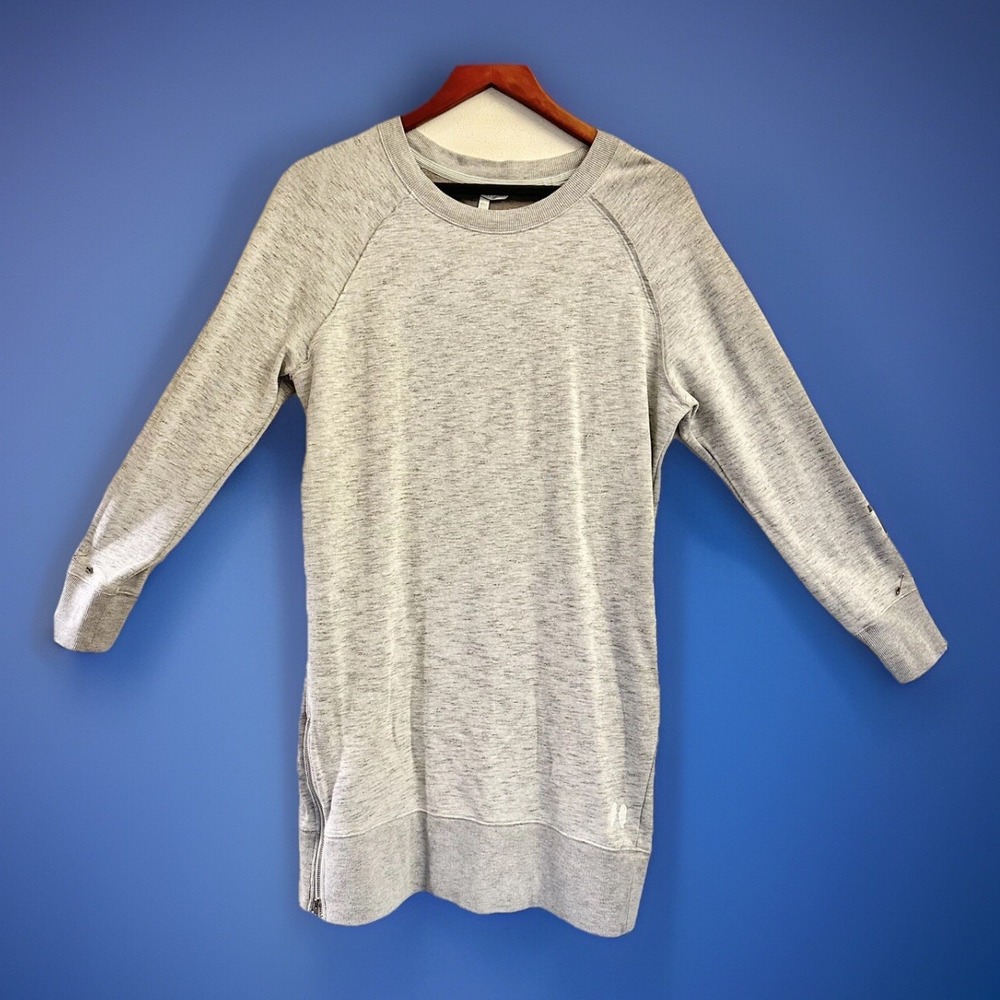 Victoria's Secret Gray Boat Neck Long Sleeve Dress‎ SZ S/P  Knit Style Side Zip